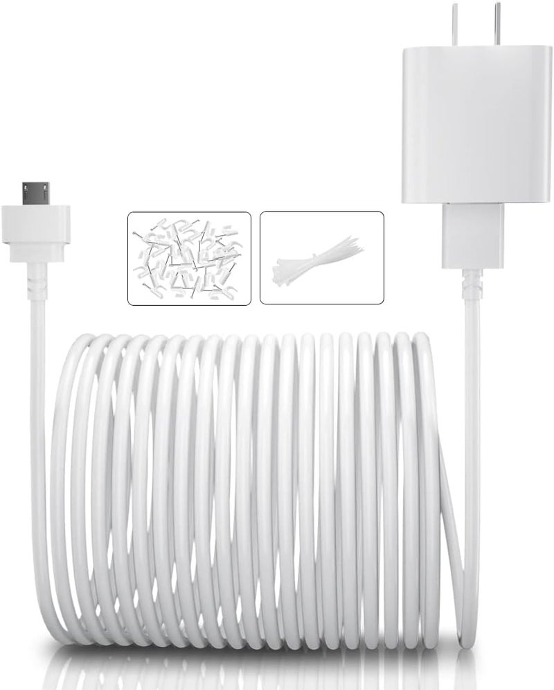 Itramax 20FT Blink Mini Charger Cable with Wall Adapter(1Pack)NOT for Blink Mini 2,Charger Brick and Micro USB End Camera Charging Extension Cord,Waterproof Long Power Supply Cables for Blink Security - Image 1